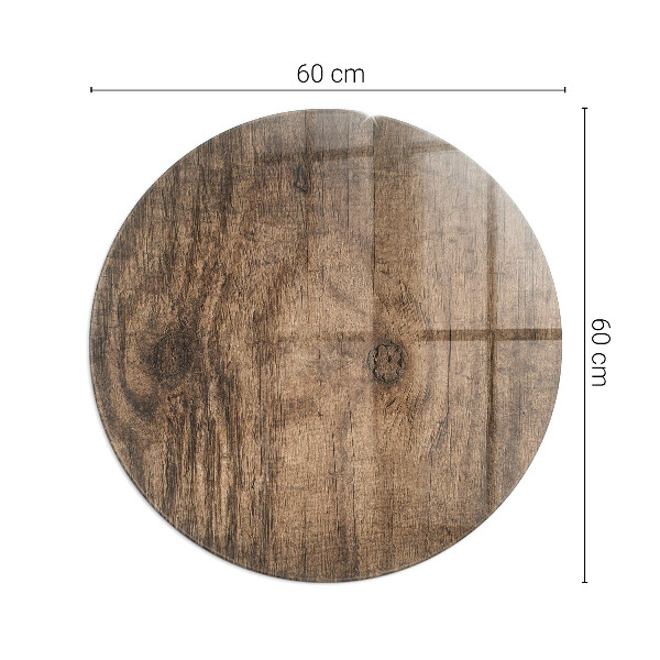 Round tempered glass hearth Pine wood pattern