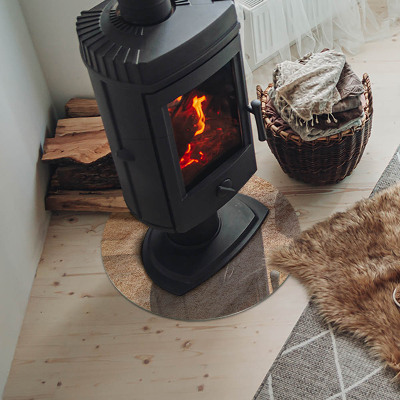 Round glass hearth for log burner The nature of the stone structure