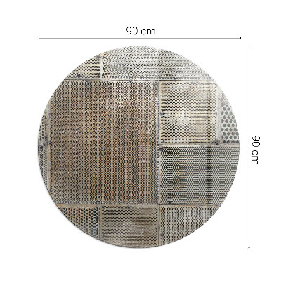 Round glass hearth Perforated steel motif