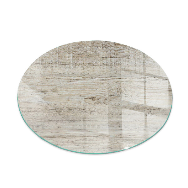 Round tempered glass hearth Natural light wood pattern