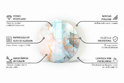 Round tempered glass hearth Natural light wood pattern