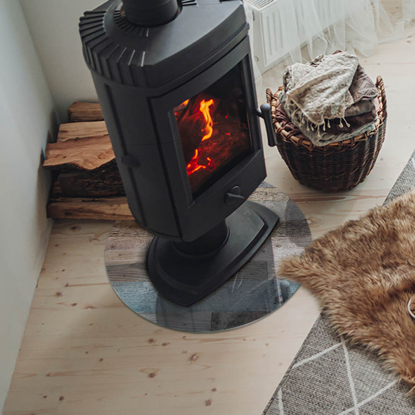 Round tempered glass hearth Board colors in various shades