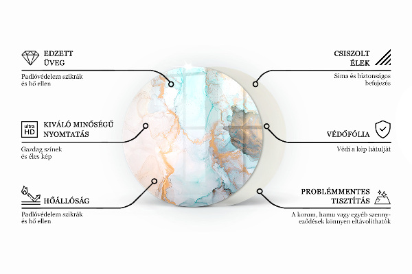 Round tempered glass hearth Board colors in various shades