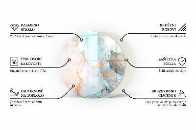 Round tempered glass hearth Board colors in various shades
