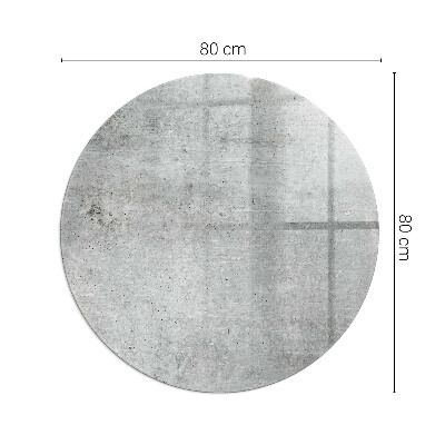 Round glass hearth for log burner Raw concrete pattern