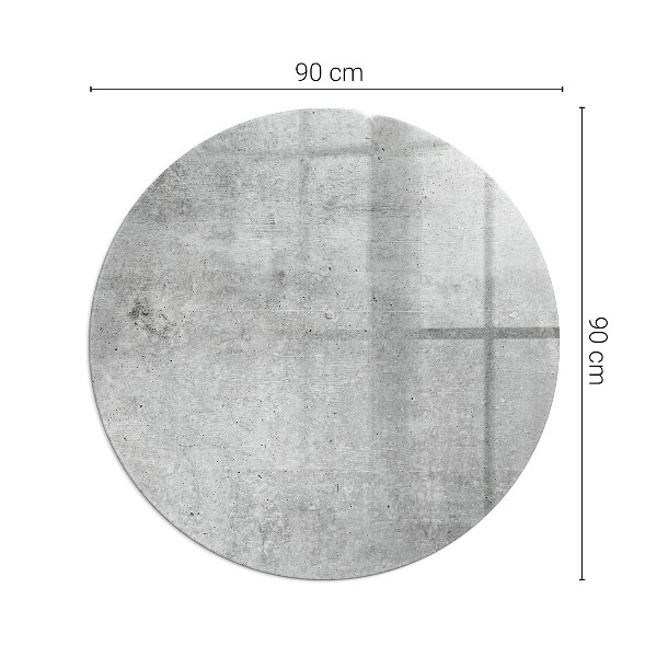 Round glass hearth for log burner Raw concrete pattern