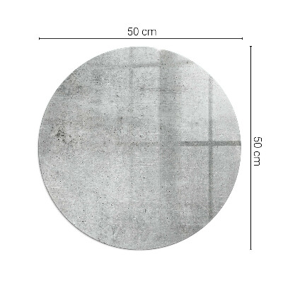 Round glass hearth for log burner Raw concrete pattern