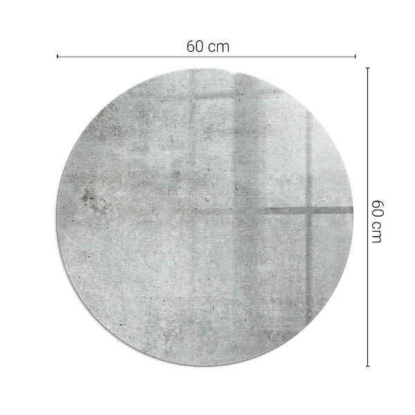 Round glass hearth for log burner Raw concrete pattern
