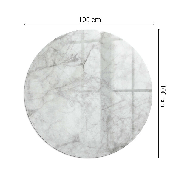 Round glass hearth for log burner Marble texture in an elegant style