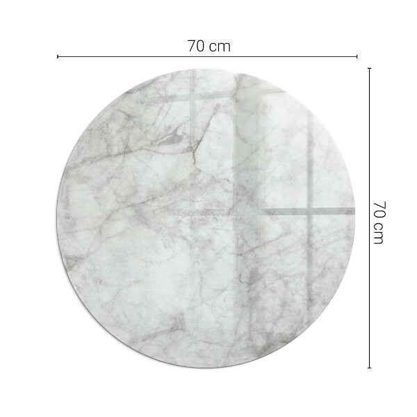 Round glass hearth for log burner Marble texture in an elegant style