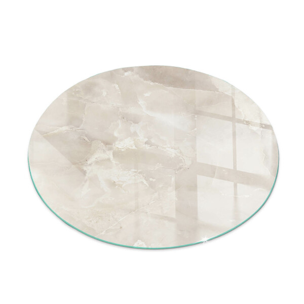 Round glass hearth Marble organic motif