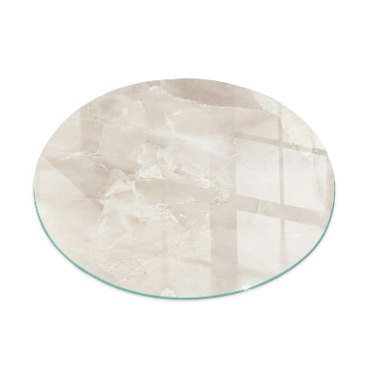 Round glass hearth Marble organic motif