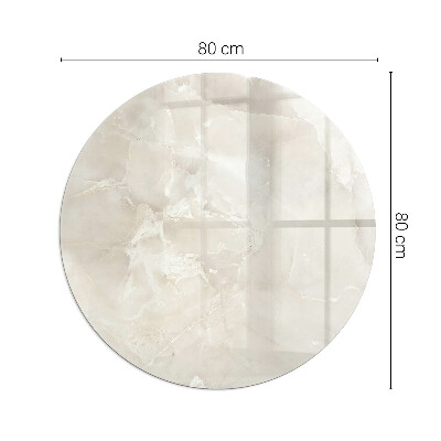 Round glass hearth Marble organic motif