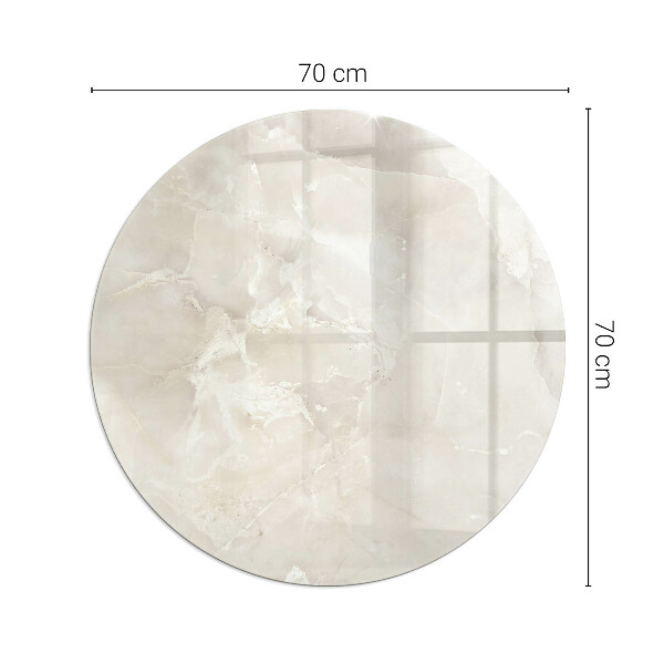 Round glass hearth Marble organic motif