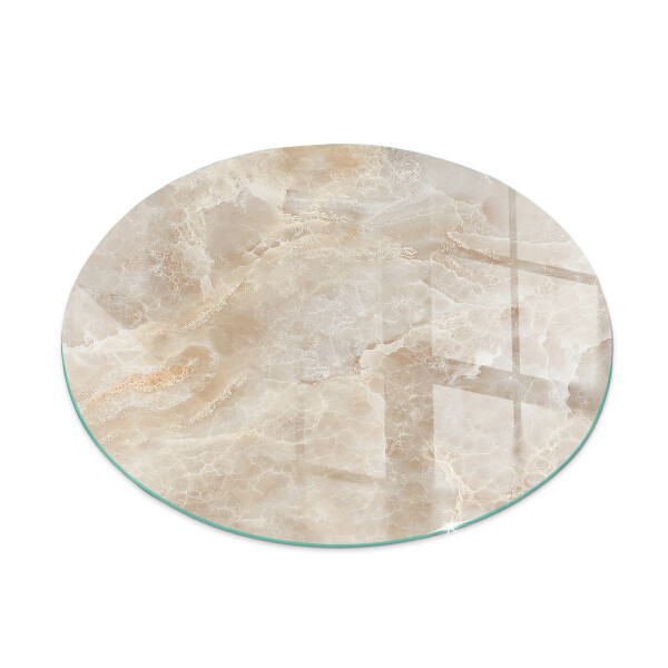 Round glass hearth for log burner Stone pattern inspired by nature