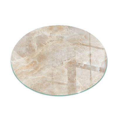 Round glass hearth for log burner Stone pattern inspired by nature