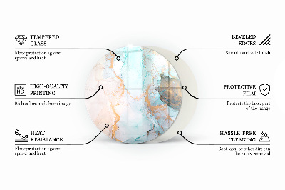Round tempered glass hearth Natural style boards