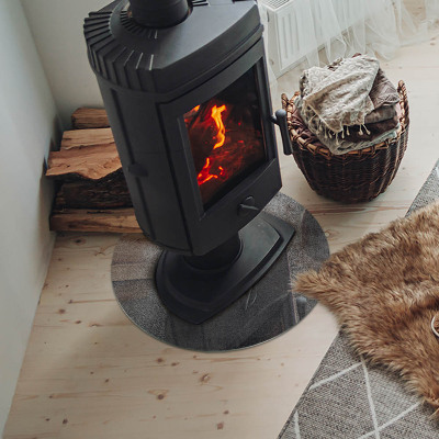 Round glass hearth Raw structure pattern