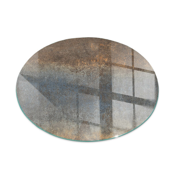 Round glass hearth Abstract pattern with varied textures