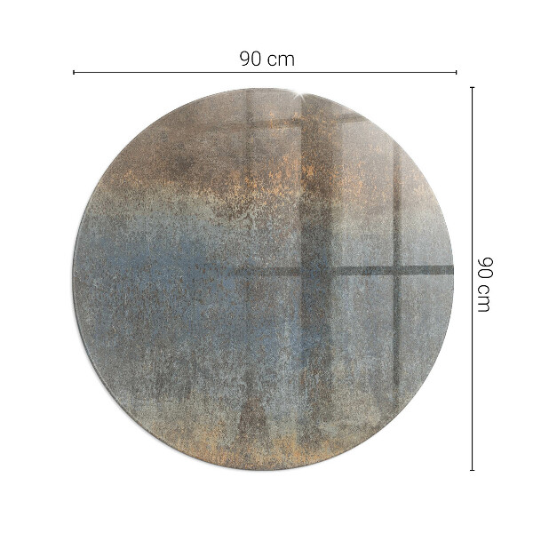 Round glass hearth Abstract pattern with varied textures