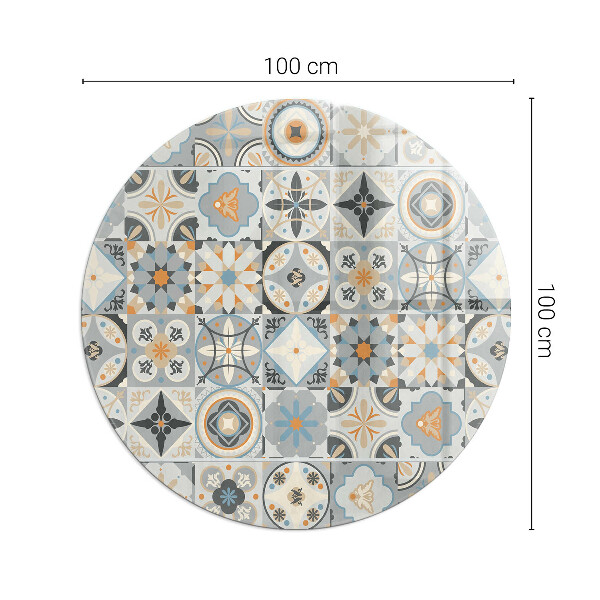 Round tempered glass hearth Mosaic patterns in tiled shapes