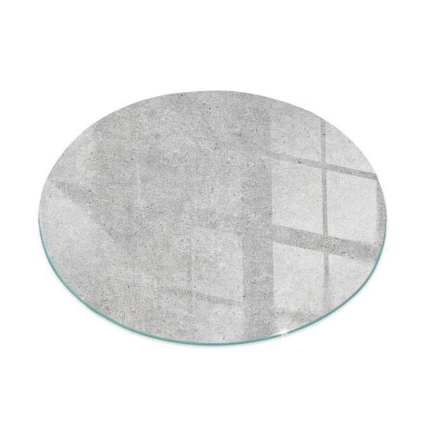 Round glass hearth Concrete texture in a raw style