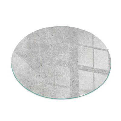 Round glass hearth Concrete texture in a raw style