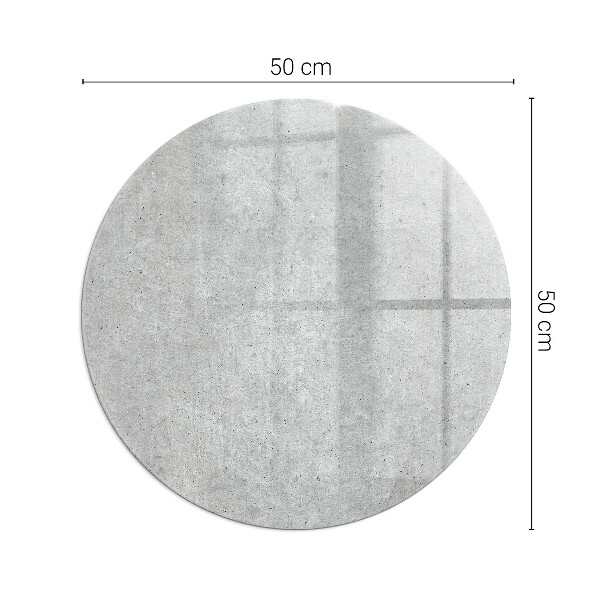 Round glass hearth Concrete texture in a raw style