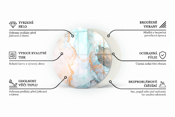 Round glass hearth Board colors in different tones
