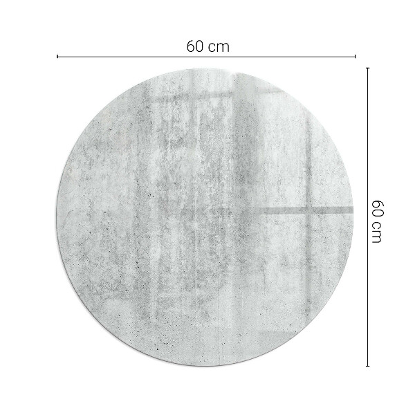 Round tempered glass hearth Raw concrete structure