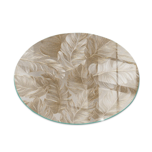 Round glass hearth Delicate leaf patterns