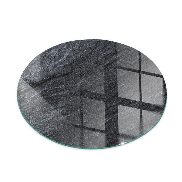 Round tempered glass hearth Pattern of rocky structure