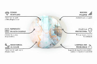 Round tempered glass hearth Pattern of rocky structure