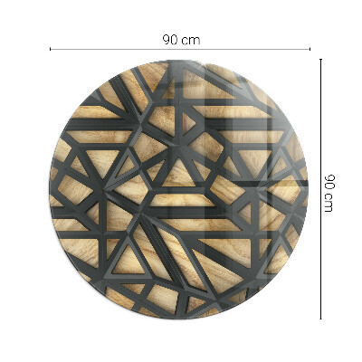 Round glass hearth for log burner Modern shapes with a wooden accent