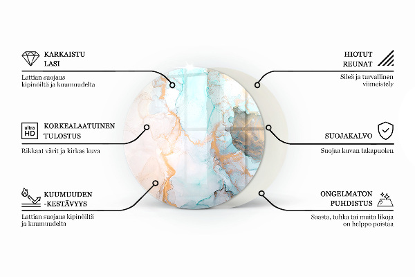 Round glass hearth for log burner Stone structure pattern