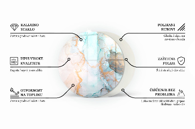 Round glass hearth for log burner Stone structure pattern