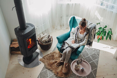 Round glass hearth Geometric abstraction in shapes