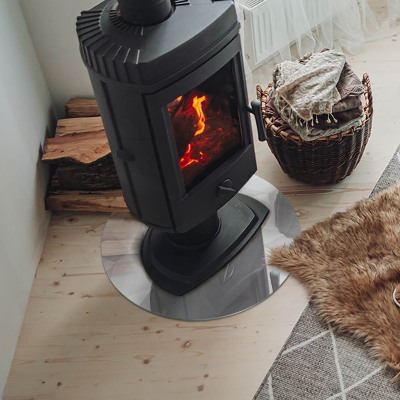 Round glass hearth Geometric abstraction in shapes