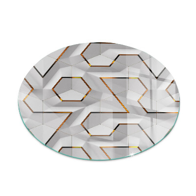 Round glass hearth Pattern of three-dimensional shapes