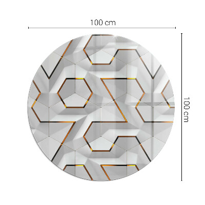 Round glass hearth Pattern of three-dimensional shapes