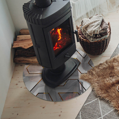 Round glass hearth Pattern of three-dimensional shapes