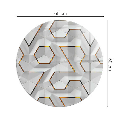 Round glass hearth Pattern of three-dimensional shapes