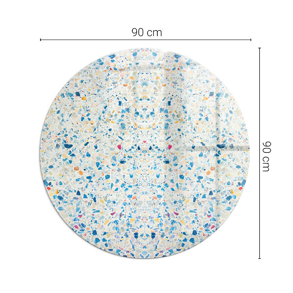 Round glass hearth for log burner Abstract texture motif