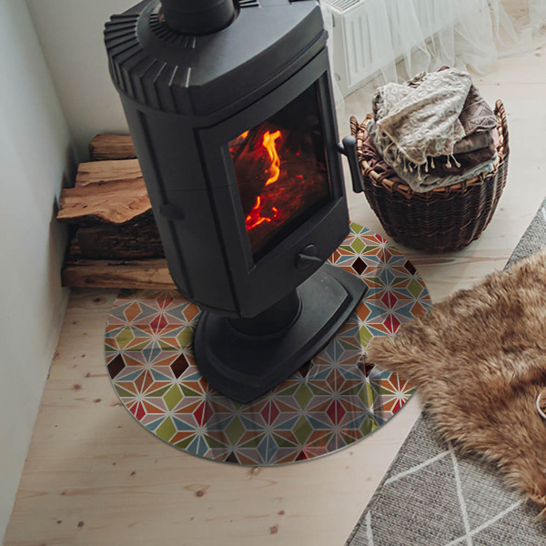 Round glass hearth Polygonal patterns on the web