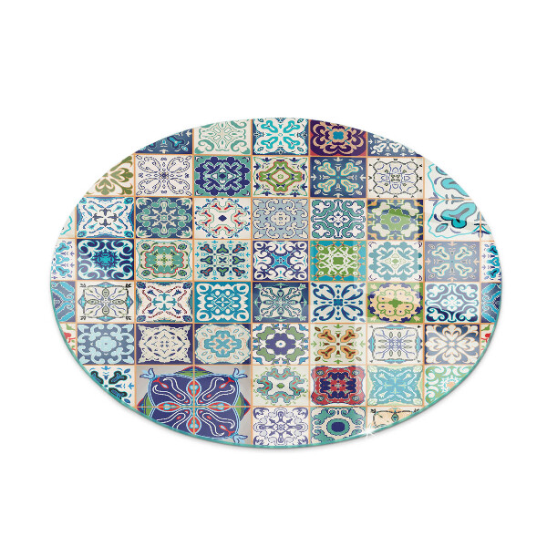 Round tempered glass hearth Mosaic decorative patterns