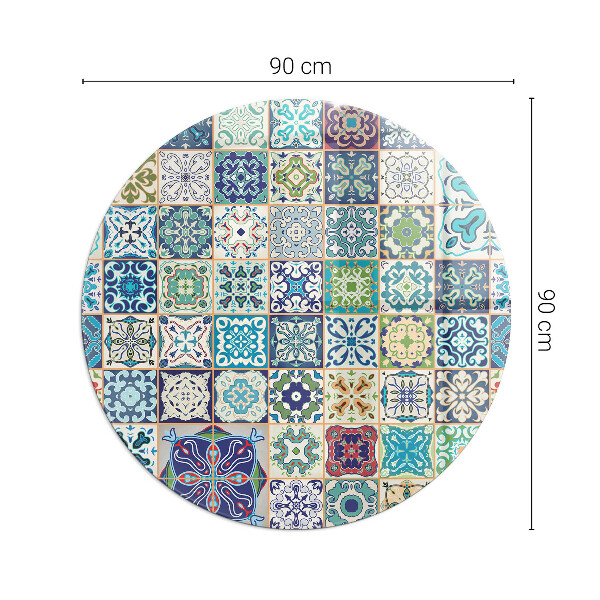 Round tempered glass hearth Mosaic decorative patterns