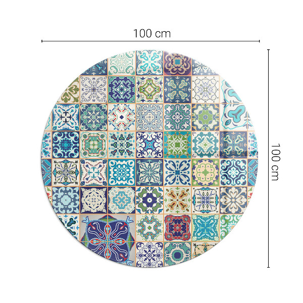 Round tempered glass hearth Mosaic decorative patterns