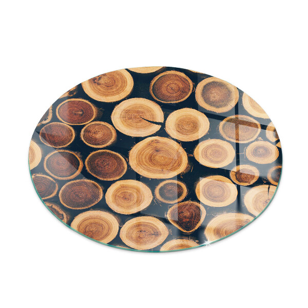 Round glass hearth for log burner Box with wooden frame