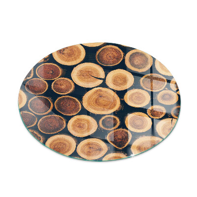 Round glass hearth for log burner Box with wooden frame