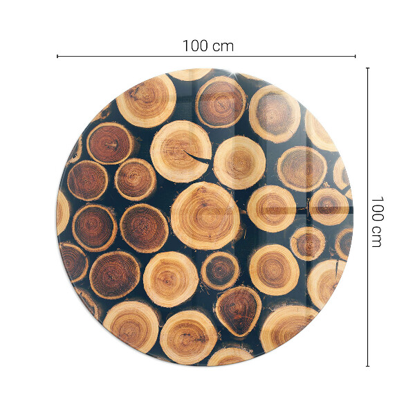 Round glass hearth for log burner Box with wooden frame